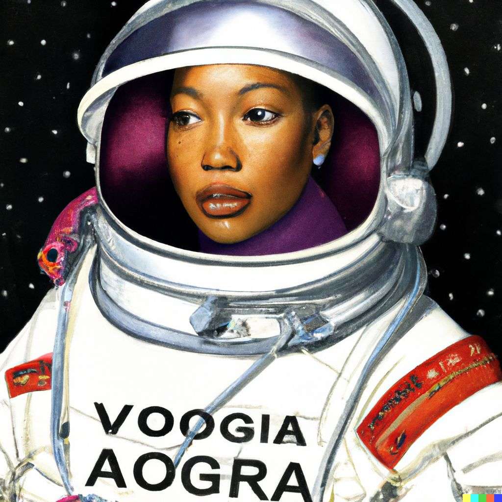 an astronaut, front cover of Vogue, 2000
